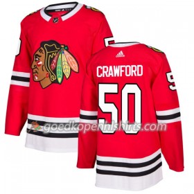 Chicago Blackhawks Corey Crawford 50 Adidas 2017-2018 Rood Authentic Shirt - Mannen